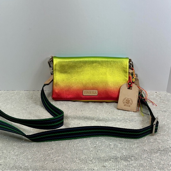 CONSUELA  Anita Uptown Crossbody Purse Luggage Tag & Friendship Bracelet Rainbow - Picture 3 of 12
